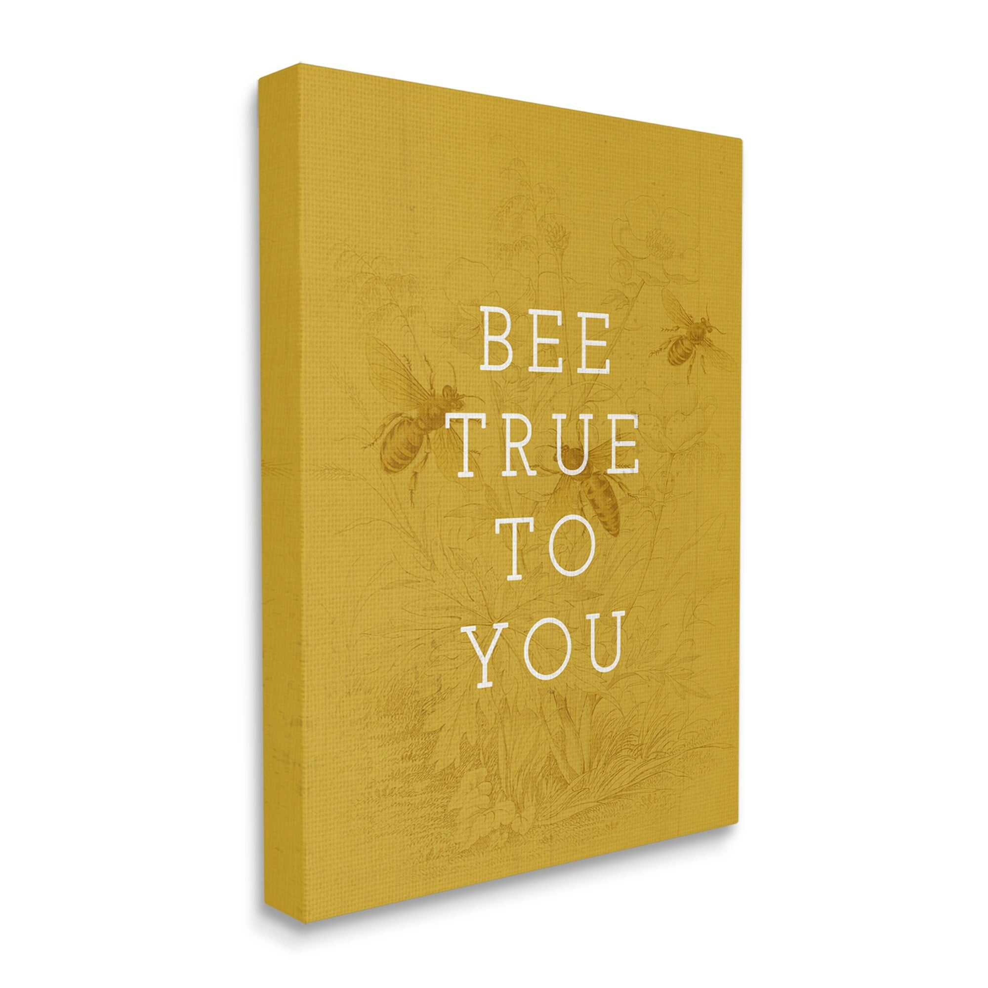 Stupell Industries Be True to You Phrase Vintage Bee Pun, 30 x 40,Design by Daphne Polselli