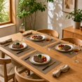 thumbnail image 4 of Unique Bargains 2 Pcs Rectangular Bamboo-like Texture Placemat Light Brown, 4 of 5