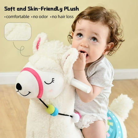 Child Rocking Horse Plush, Stuffed Animal Rocker Toy, 2 in 1 Yellow ...