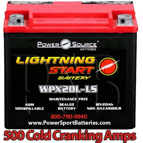 Harley FLSTFB Fat Boy Lo 1584, 1690 500cca Lightning Start 20ah High Performance Sealed AGM Motorcycle Battery replacement for year 2010, 2011, 2012, 2013, 2014