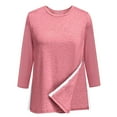 thumbnail image 3 of Post Shoulder Surgery Shirts for Women 3/4 Sleeve Tear Away Side Slit Crewneck Chemo Port Adaptive Clothing, 3 of 5