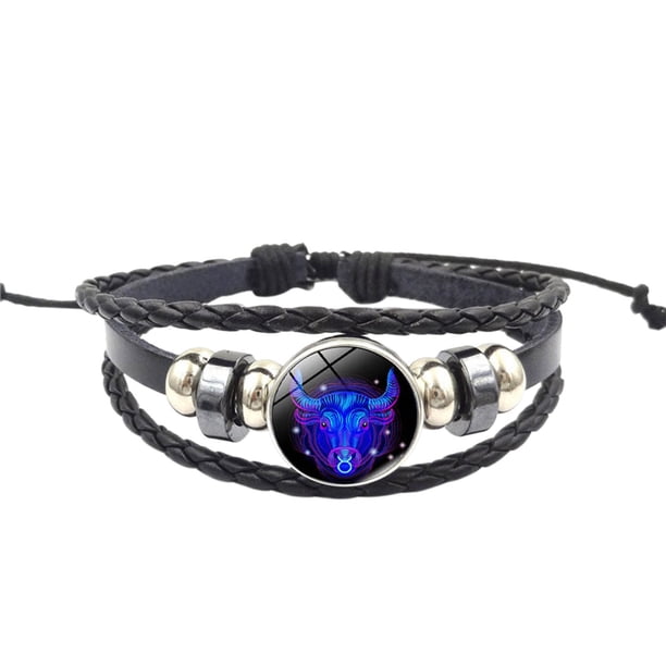 Moda doce constelaciones pareja pulsera cuero artificial pulsera multicapa Wmkox8yii fajkfhkj970