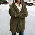 thumbnail image 2 of Cardigans à Capuche Ouverts en Polaire Duveteuse à Manches Longues pour Femmes Hiver 2022 avec Poche, 2 of 8