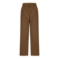 thumbnail image 6 of HaiMao Corduroy Pants Clearance Women Elastic Waist Mid-Rise Wide Leg Cropped Pants Baggy Barrel Jeans Trousers with Pockets Coffee 8(L), 6 of 6