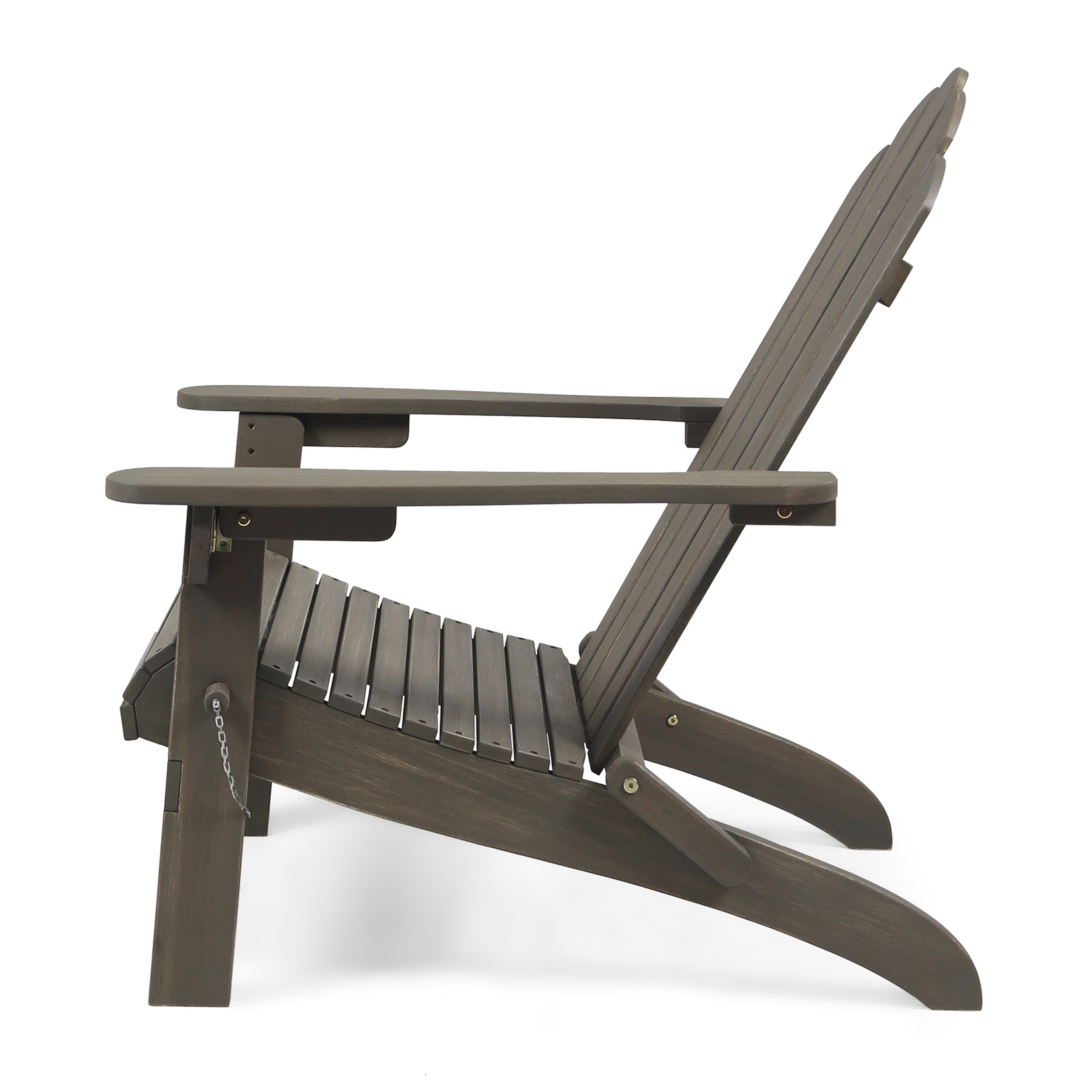 LifeSky Foldable Adirondack Chair for 1-Person Quick Rain Storage: 30-Second Fold, Slim 7.75\" Profile - Acacia Wood, Classic Slat Design, Weather-Ready for Patio, Garden, Deck