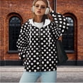 thumbnail image 6 of Yuyamidu Black Zip Up Hoodie Women Weighted Hoodie Oversized Sweatshirt for Women Sweat ShirtSweat Shirt Polka Point Womens Crewneck Sweatshirt M, 6 of 8