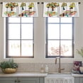 thumbnail image 4 of LALILO Kitchen Curtain Valance Colorful Trees Simple Geometric Rod Pocket Window Curtain 52"x 18" Set of 2, 4 of 7