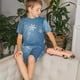 thumbnail image 4 of Fotbe Snowflakes1 Pijama Estampada de 2 Piezas para Niños – Ropa de Dormir de Manga Corta Cómoda para Niños y Niñas, Camiseta y Shorts de Algodón-Medium, 4 of 6
