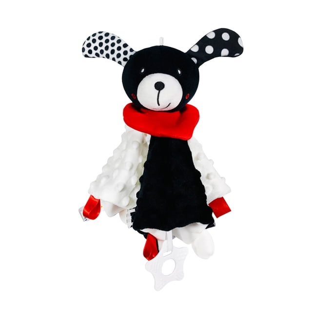 Manta de seguridad de alto contraste con sonido de tintineo y arrugas, papel suave para bebés, regalos unisex para niños y niñas, juguete para acurrucarse para bebés, peluche para bebés.
