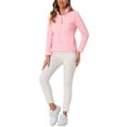 thumbnail image 2 of INSPIRE CHIC Full Zip Fleece Jacket for Women's Long Sleeve High Neck Winter Warm Coat M Pink, 2 of 6