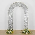 thumbnail image 2 of Efavormart Silver Big Payette Sequin Open Arch Backdrop Cover, Sparkly U-Shaped Fitted Wedding Arch Slipcover - 8ft, 2 of 7