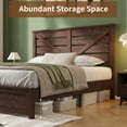 thumbnail image 4 of Merluxy Full Size Farmhouse Bed Frame with Barn Door Headboard, Platform Bed Frame with Wood Slats, Under Bed Storage Space, Reclaimed Barnwood, 4 of 8