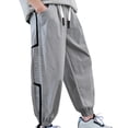 thumbnail image 4 of SOFTCCLO Boys Cargo Pants Breathable Ultra Thin Summer Loose Solid Color Casual Long Pants for Boys Size 11-12Y, 4 of 7