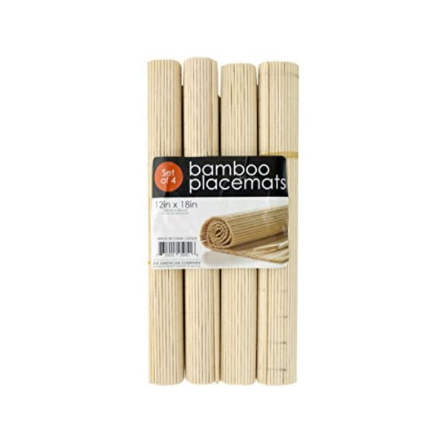 rollup natural bamboo placemats set pack of 6