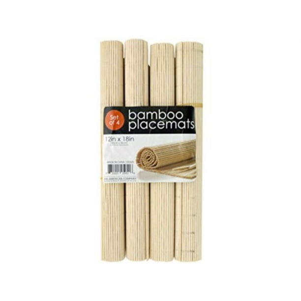 rollup natural bamboo placemats set pack of 6
