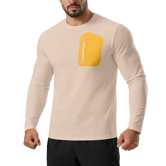 Yusimy Mens Quick-Dry Long Sleeve Tee,Crew Neck Moisture-Wicking Top,Breathable Athletic Training Shirt,for Running Commuting and Daily Fitness