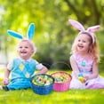 thumbnail image 7 of 3 Pcs Easter Bamboo Baskets with Polka Dots Lining and Handle, Woven Easter Eggs Hunting Bucket, Wicker Candy Toys Storage Baskets for Picnic, Gift Packing, Party Favors Decorations(10" X 12"), 7 of 7