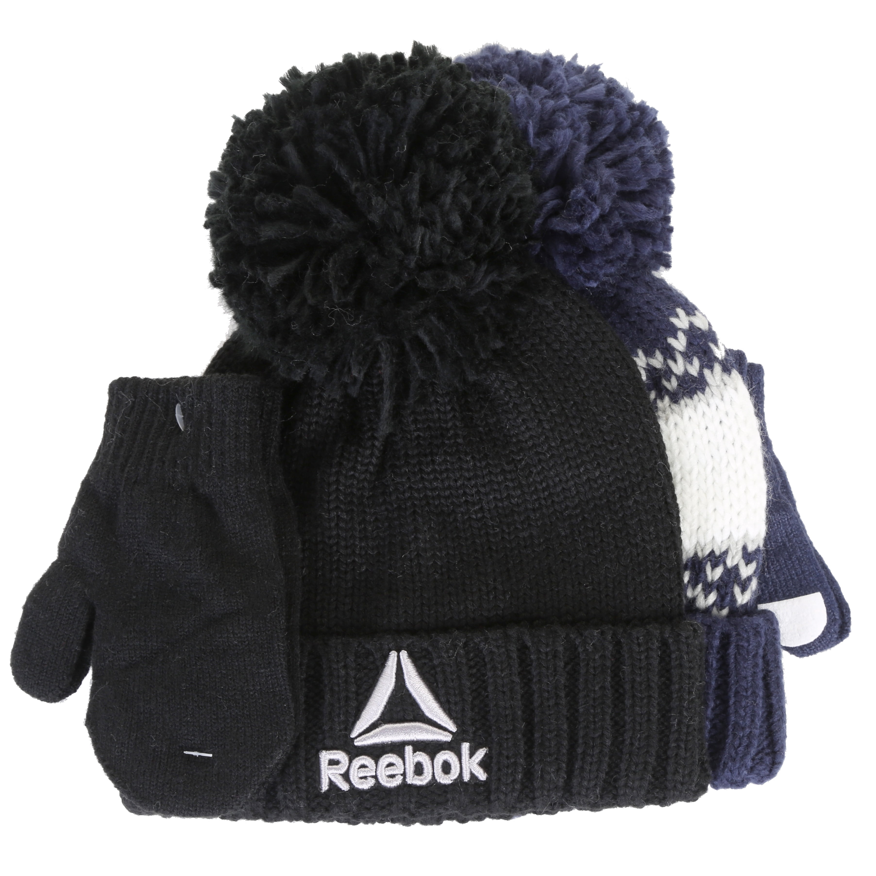 Reebok Toddler Beanie and Mitten Sets, 2- Pack, 6- Piece