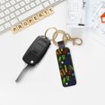 thumbnail image 5 of Wukai Pixel Game Print Leather Car Keychain, Universal Key Fob Keychain, Leather Key Chain Holder for Men and Women,360 Degree Rotatable, 5 of 5