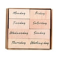 thumbnail image 1 of 1 Jeu de Timbres Cuboïde Résistant à l'Usure en Bois Rétro Numéro d'Étanchéité en Bois pour le Scrapbooking, 1 of 8