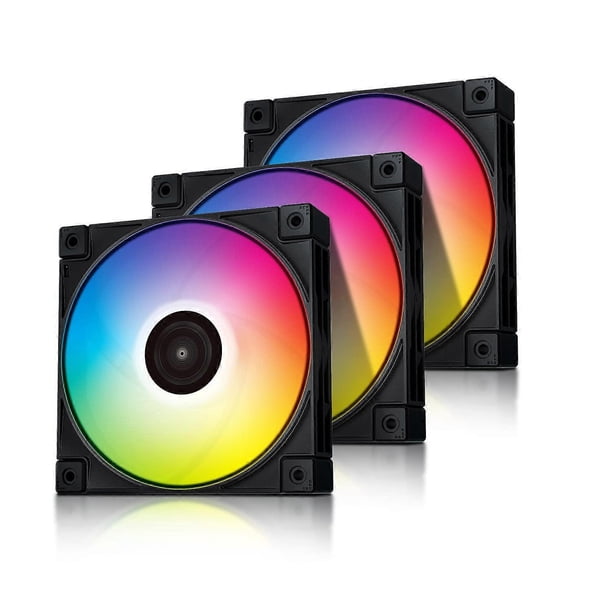 DeepCool FC120 3in1 PC Fans Each 120mm 1800RPM 61.91CFM FDB Computer Case Fans Daisy Chain ARGB 5v-3pin PWM Cooling Fans Quiet Under 28dB(A) for Cases