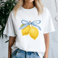 thumbnail image 3 of Lemon Graphic Tees For Women Girls Fruit Coquette Bow Shirt,Summer Beach Tee,Summer Vibes,Summer Girl,Hello Summer,Summer Vacation Tshirt, 3 of 5
