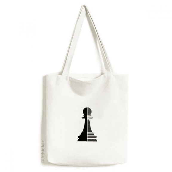 Checkerboard Black Word Chess Tote Canvas Bag Shopping Satchel Casual Handbag