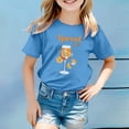 thumbnail image 2 of Chemises pour Tout-Petits Imprimé Coloré Carnaval Col Rond Manches Courtes T-Shirt Hauts pour Filles, T-Shirts Bleus 2 Ans-3 Ans, 2 of 4