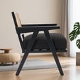 thumbnail image 5 of TacleeKii Mid-Century Rattan Chair, High Back Accent Armchair, 300lb Capacity, Black, 5 of 11