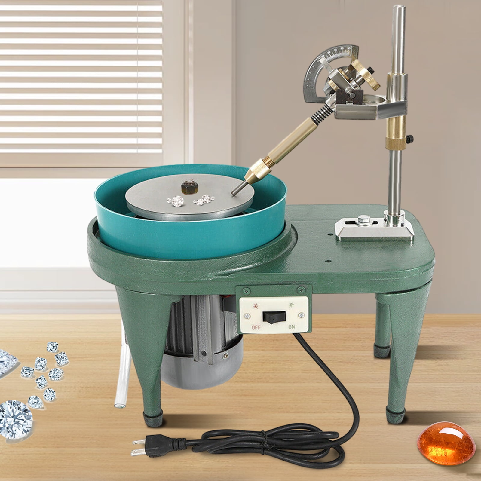 High Durability Bench Polisher with Copper Wire Motor for Efficient Polishing of Gemstones, Jewelry, Wood, and More
