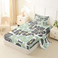 thumbnail image 2 of Homewish Bohemian Abstract Pattern Twin Sheets,Green Gray Daisy Flowers Bedding,3-Piece,1 Fitted Sheet and 1 Pillowcase, 2 of 6