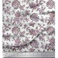 thumbnail image 1 of Soimoi Japan Crepe Satin Fabric Leaves & Floral Artistic Print Fabric by The Yard 42 Inch Wide, 1 of 3