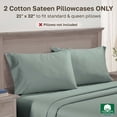 thumbnail image 4 of California Design Den 600 Thread Count, 100% Cotton Set of 2 Pillowcases, Standard/Queen - Sage Green -Cool Tone, 4 of 10