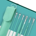 thumbnail image 3 of Ear Wax Removal, Ear Cleaner, Ear Pick, Ear Cleaning Kit, Ear Curette, Stainless Steel Ear Pick Set, Professional Ear Wax Remover With Portable PU Bag 6Pcs, 3 of 5