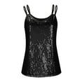 thumbnail image 3 of Women's Sequin Sparkly Tank Top Camisoles Summer Sleeveless Shirts Casual Solid Color Cami Blouses for Club Party Performance V-Neck Concert Vests Outfits, 3 of 7