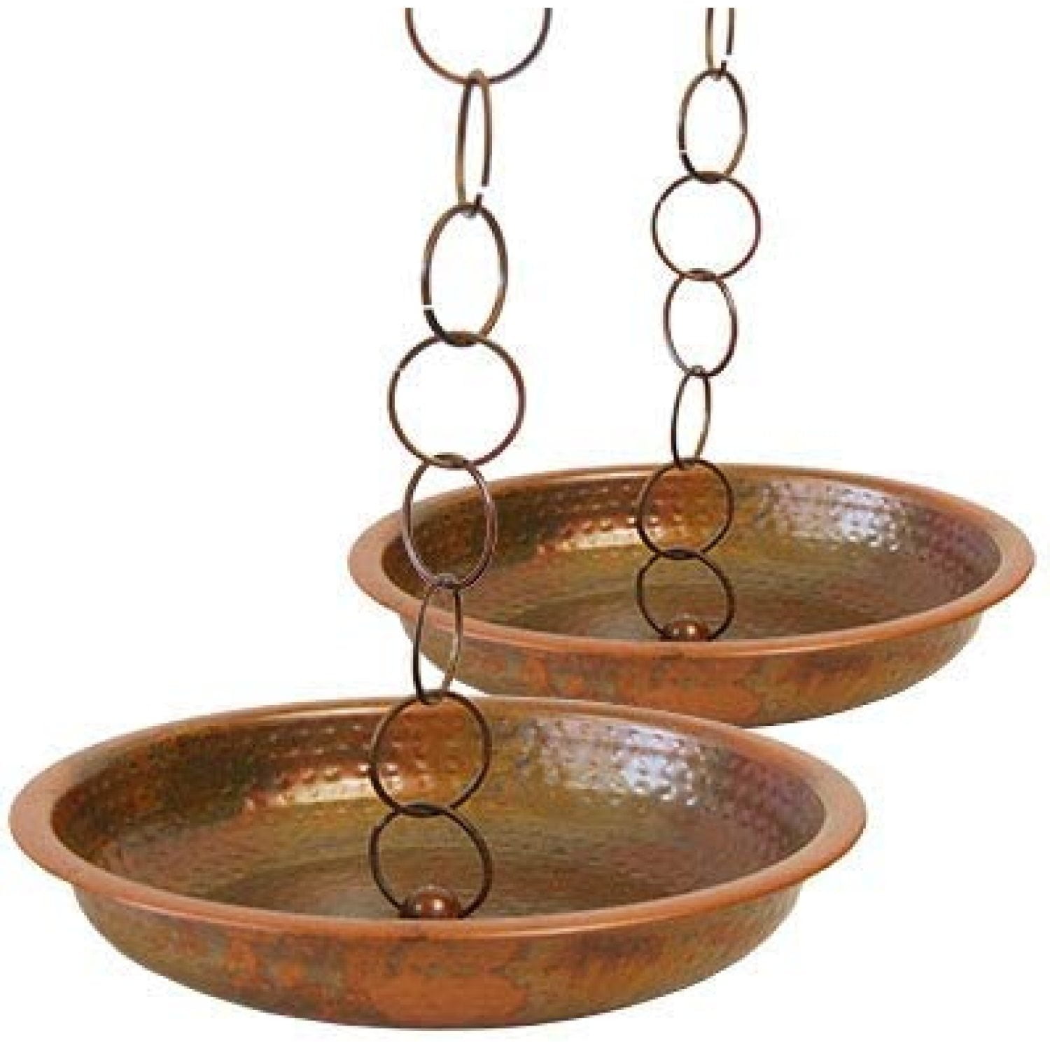 Rain Chain Receptacles, Flamed Copper Color, Pack of 2, Package