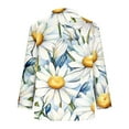 thumbnail image 5 of LEKWK Womens Tops Dressy Casual Vertical Striped Floral Collared V Neck Long Sleeve Boho Tops Vintage Flower Print Summer Beach Blouse, 5 of 6