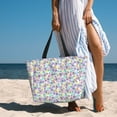 thumbnail image 5 of Goofa Butterflies on Polka Dots Print Beach Bags Waterproof Beach Tote Bag Zipper Sandproof Swim Pool Bag Large Tote Beach Vacation Travel, 5 of 6