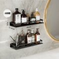 thumbnail image 2 of Estantes para especias de pared sin necesidad de taladrar - Estante de almacenamiento - Estante de cocina - Aluminio - Para baño y cocina - Negro - Paquete de 2 - 40 cm, 2 of 5