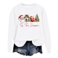thumbnail image 1 of WEAIXIMIUNG Sweat-Shirt Blanc pour Femmes Mode Hiver Imprimé Festif de Noël Col Rond, 1 of 3