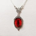 thumbnail image 3 of Red Cat Eye Necklace Charm Dragon Eyes Photo Glass Cabochon Pendant Handmade Choker Chain Necklaces Women Men Jewelry, 3 of 8