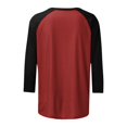 thumbnail image 5 of RQYYD Quarter Length Sleeve Tops for Women 3/4 Length Sleeve Crew-Neck T Shirts Color Block Casual Cotton Womens Tops, 5 of 5