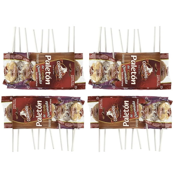 Coronado Paleton De Cajeta Quemada Mexican Goat Milk Candy Lollipops 4x10 Pcs