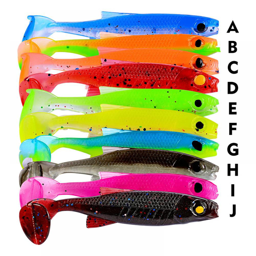 10 Pieces Soft Plastic Lure Tiddler Bait Bionic Bait Minnow Fishing Gear 