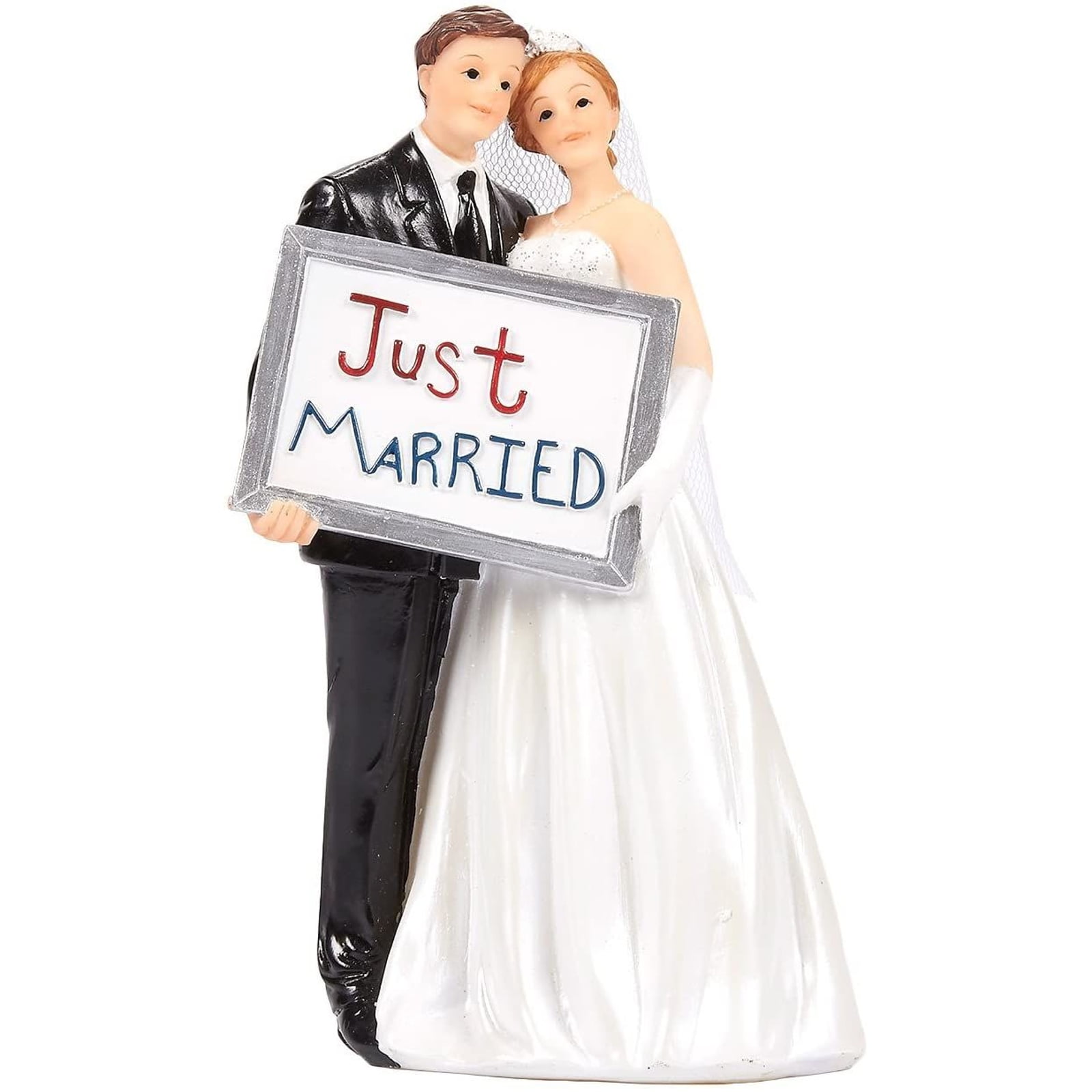 Humor Marriage Funny Polyresin Figurine Wedding Cake Toppers Bride Groom Decor 