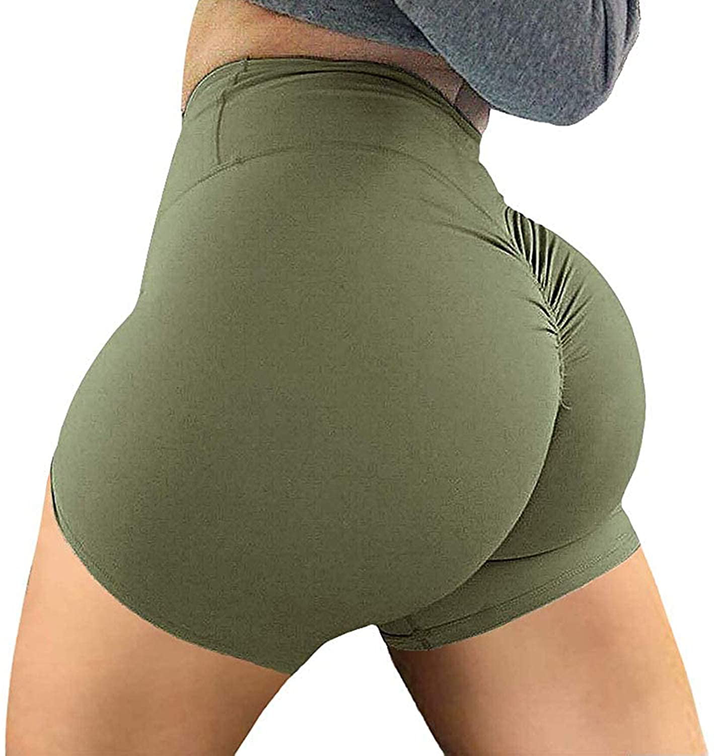 Vaslanda Scrunch Butt Shorts Lifting Butt Yoga Shorts Workout Booty Shorts High Waist Activewear Running Shorts