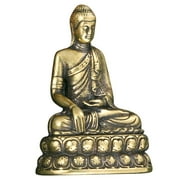 Buddha Statue Blessing Copper Craft Sculpture Retro Decor Vintage Miniature Figures Delicate
