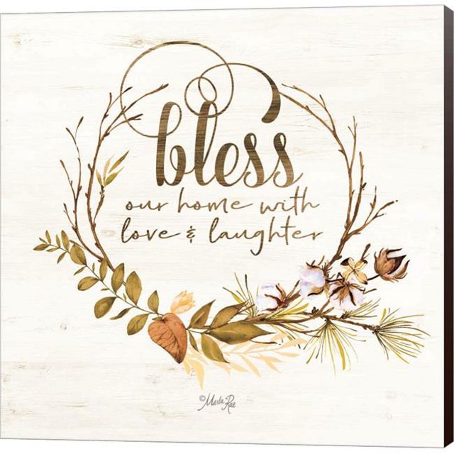 Metaverse C959023-0120000-ACDAAMA Bless Our Home Fall Foliage by Marla Rae Canvas Wall Art - 12 x 12 in.