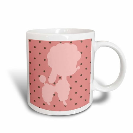 3dRose Pink Poodle With Raspberry and Chocolate Chips - Ceramic Mug,