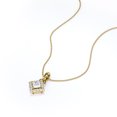 thumbnail image 1 of Certified - 1.15 Carat Princess Cut Moissanite - Prong Set - Cluster Pendant Necklace - 18K Yellow Gold Plating Over Silver, 1 of 5